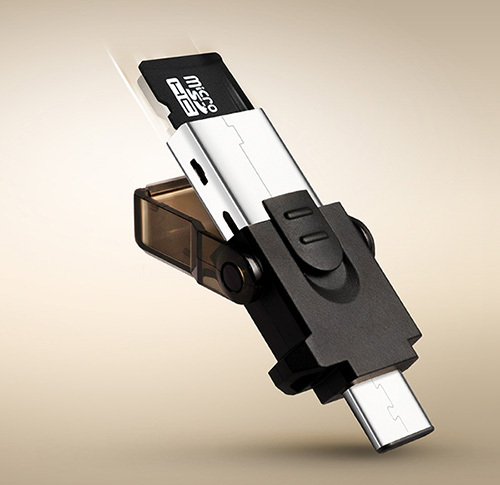 ADATA USB-C OTG READER USB3.1/Type-C for microSD Black