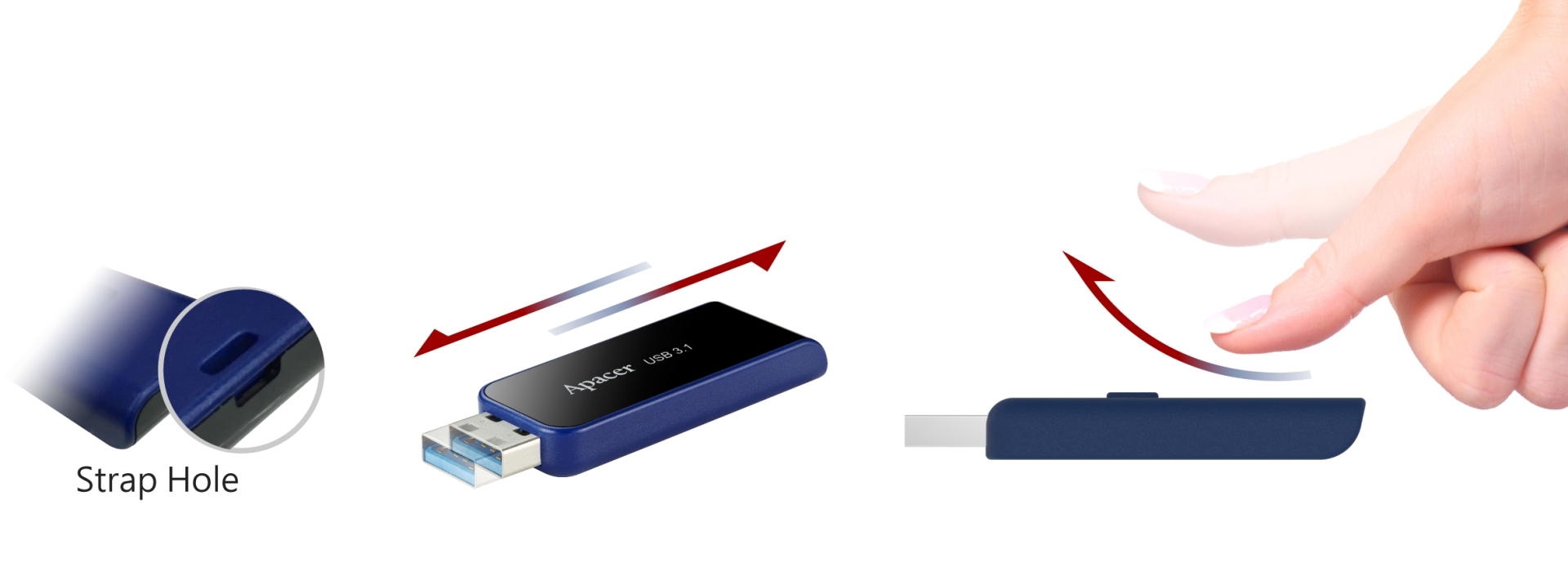 Apacer AH356 64GB USB3.1 Flash Drive AP64GAH356 Black