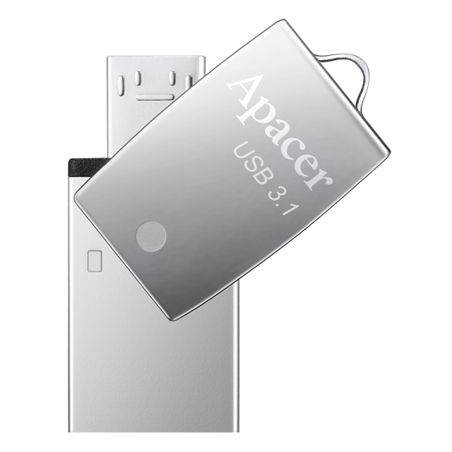Apacer AH750 16GB USB3.1 / Micro-USB Flash Drive AP16GAH750 Silver