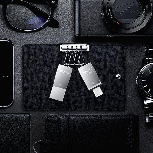 Apacer AH750 16GB USB3.1 / Micro-USB Flash Drive AP16GAH750 Silver