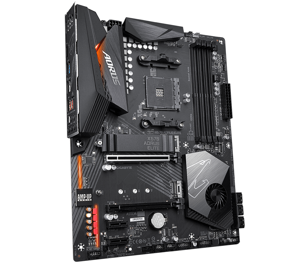 GIGABYTE X570 AORUS Elite / ATX / Socket AM4 / AMD X570 / 12+2Phases / Dual 4xDDR4-4000