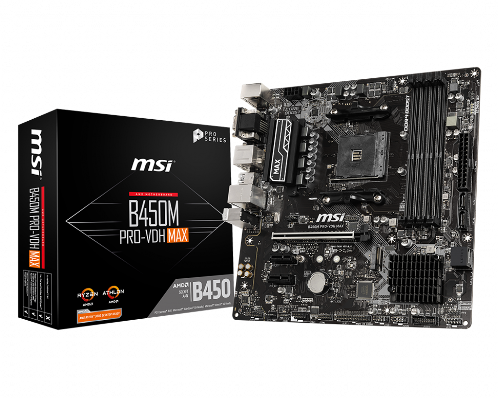 MSI B450M PRO-VDH MAX / mATX / Socket AM4 / AMD B450 / Dual 4xDDR4-3866