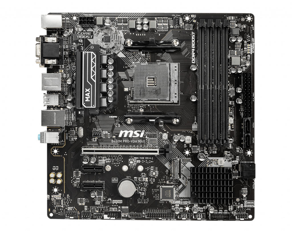 MSI B450M PRO-VDH MAX / mATX / Socket AM4 / AMD B450 / Dual 4xDDR4-3866