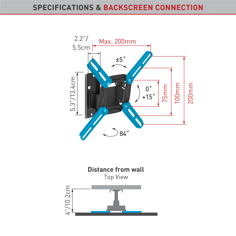 Barkan 2200 13" - 39" Swivel / Black