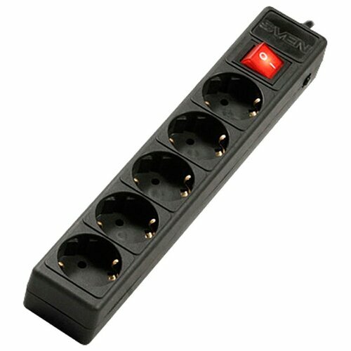 Surge Protector Sven Optima Base / 5 Sockets / 3.0m / Black