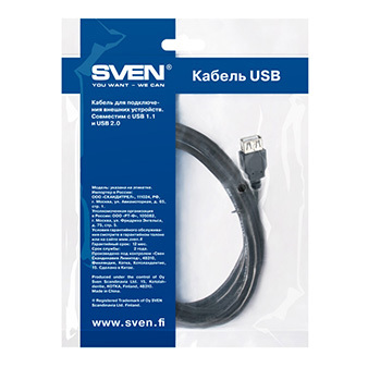 SVEN AM/AF 1.8m USB2.0 Black