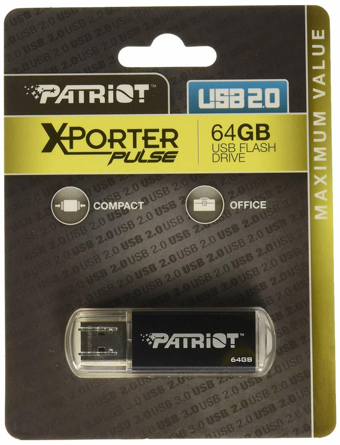 Drive Patriot Xporter Pulse Black PSF64GXPPBUSB 64GB USB 2.0