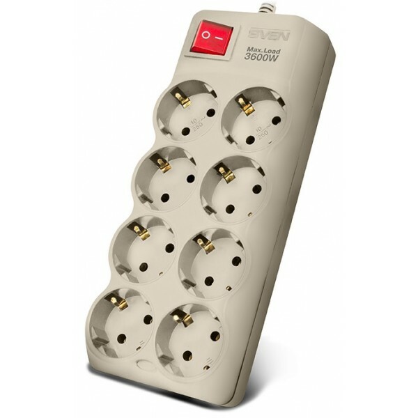 Sven SF-08-16 / 8 Sockets / 1.8m / Grey