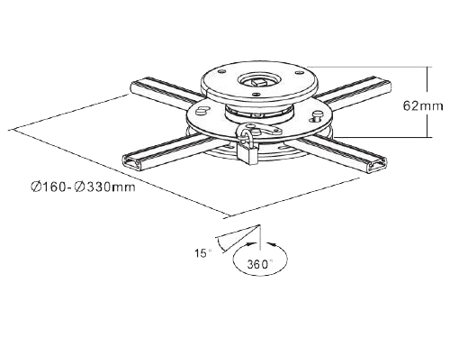 Ceiling Mount Reflecta PERSEUS / Black