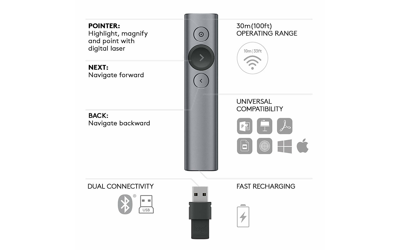 Presenter Logitech Spotlight / Grey
