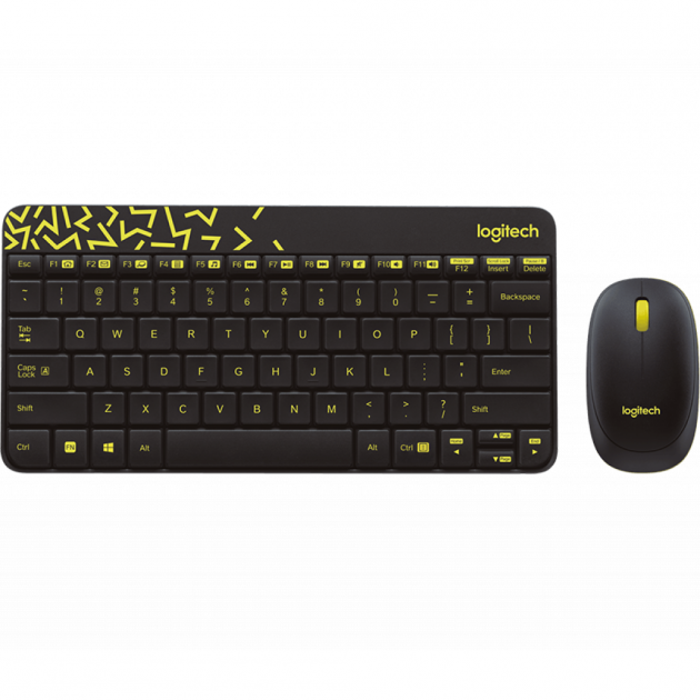 KIT Logitech Wireless Combo MK240 / Keyboard + Mouse / USB / Yellow