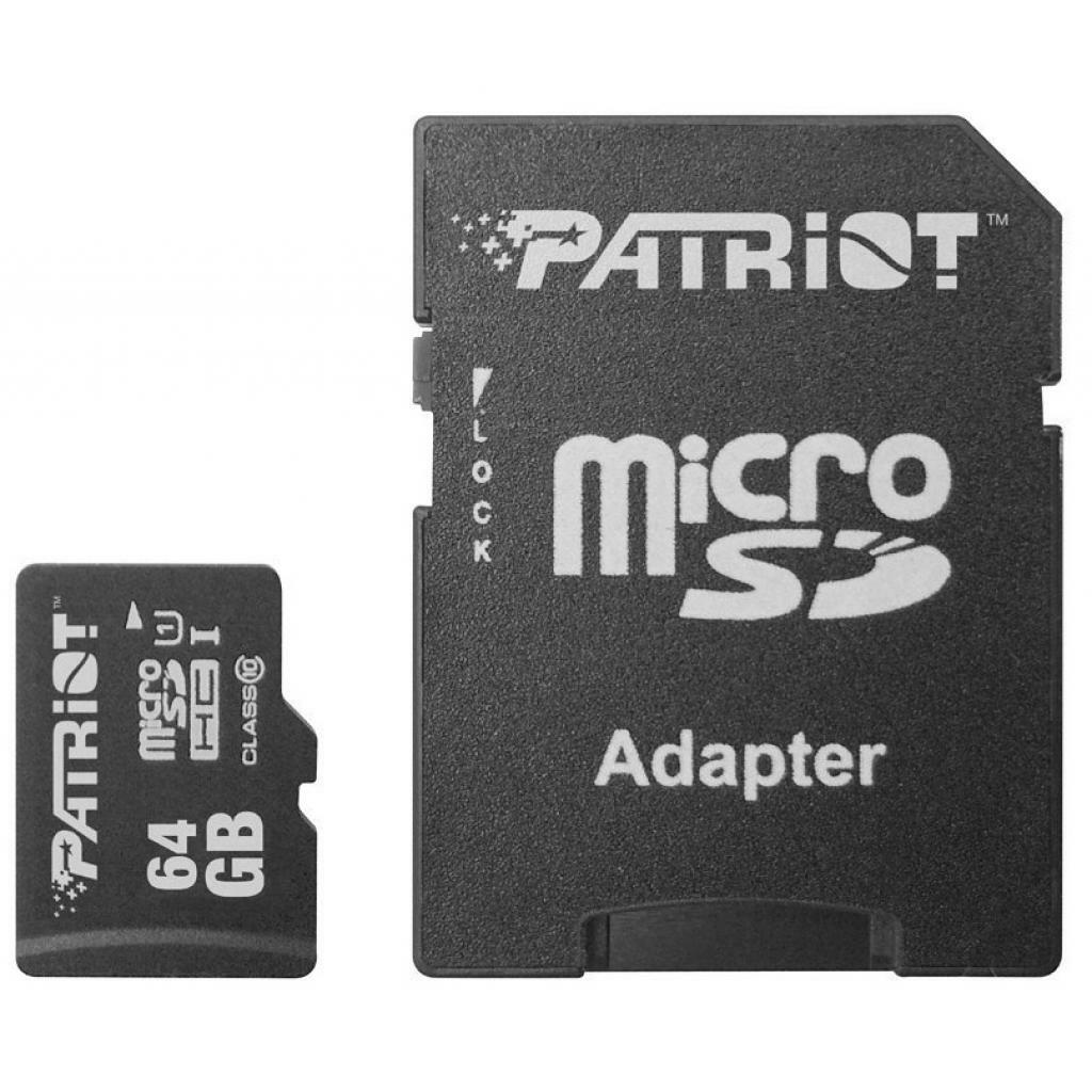 Patriot LX Series Professional PSF64GMCSDXC10 64GB MicroSDXC UHS-I Class 10 + Adapter