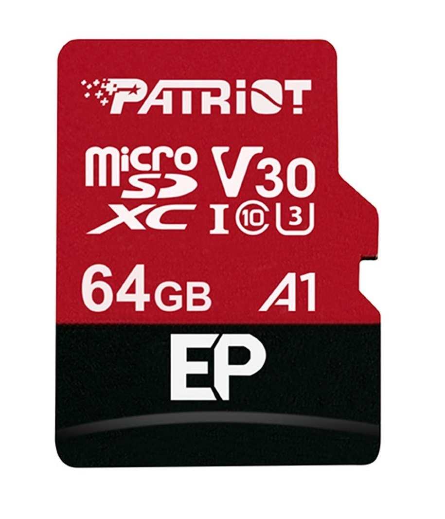 Patriot EP Series V30 A1 U3 Extreme Performance PEF64GEP31MCX 64GB MicroSDXC Class 10 + Adapter MicroSD
