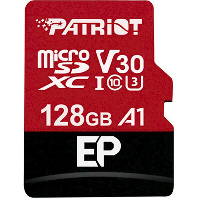 Patriot EP Series V30 A1 U3 Extreme Performance PEF128GEP31MCX 128GB MicroSDXC + Adapter MicroSD