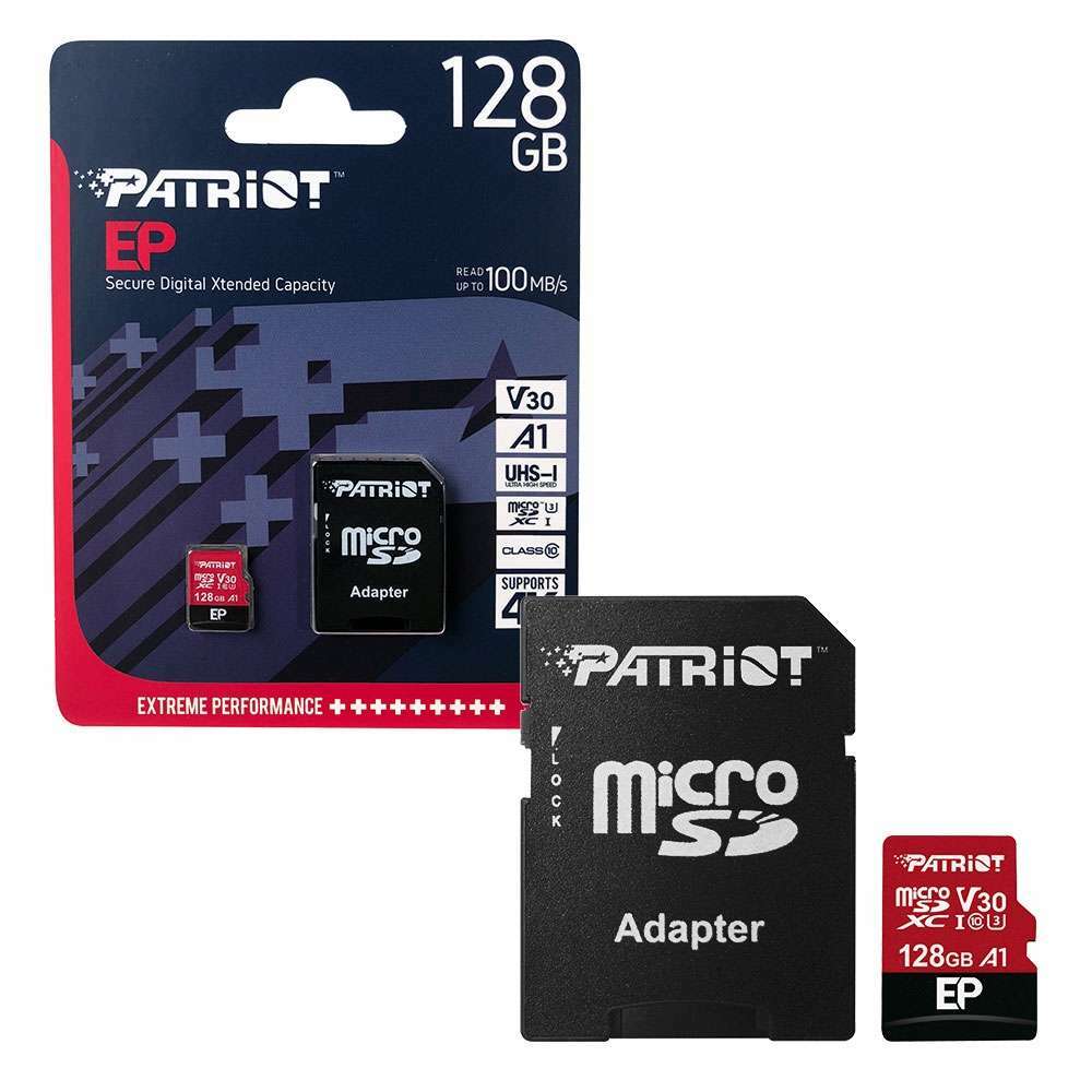 Patriot EP Series V30 A1 U3 Extreme Performance PEF128GEP31MCX 128GB MicroSDXC + Adapter MicroSD