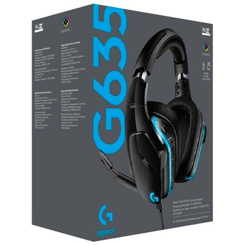 Logitech G635 7.1 Surround Lightsync Gaming Headset / Black