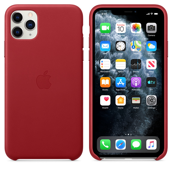 Apple Original iPhone 11 Pro Max Leather Case / Red