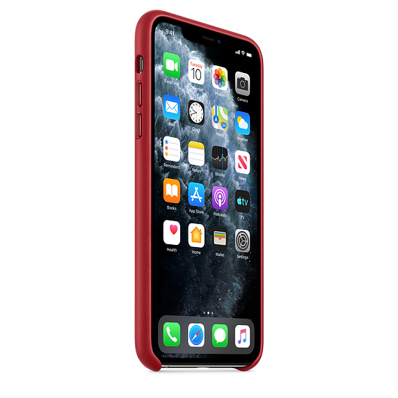 Apple Original iPhone 11 Pro Max Leather Case / Red