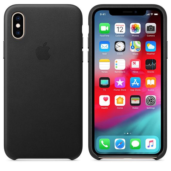Apple Original iPhone XS Leather Case / Black