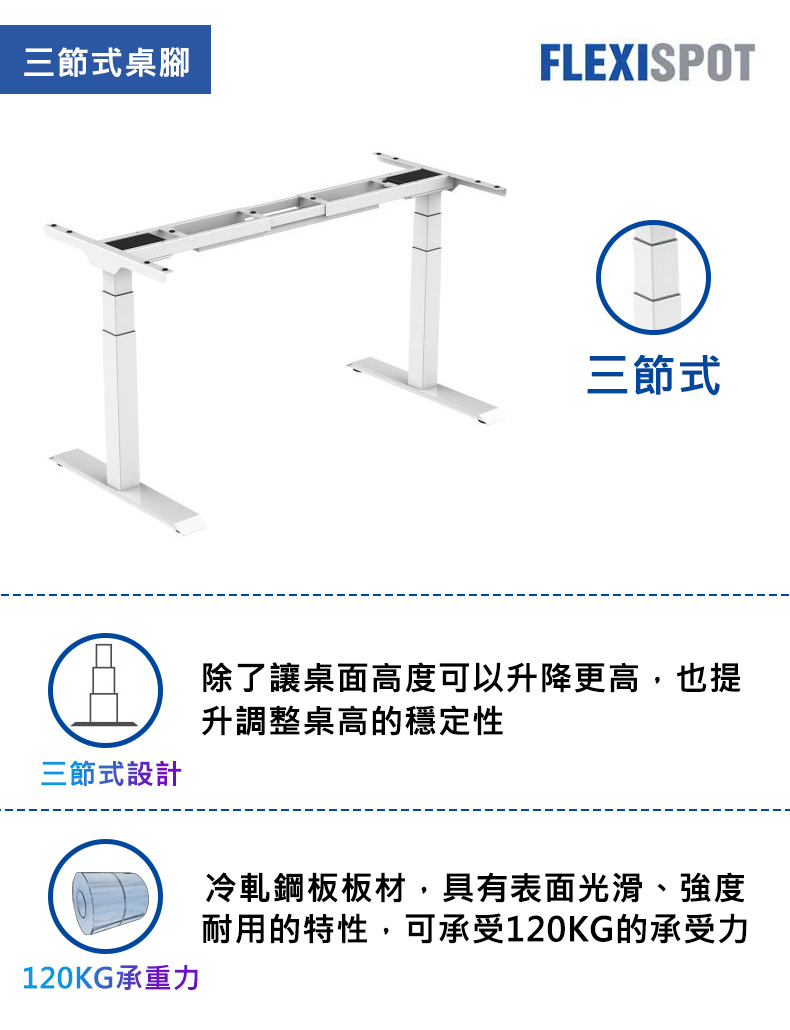 FlexiSpot Adjustable Desk ET223 / White