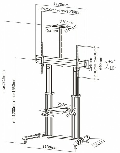 Reflecta 100VC-Shelf Mobile Stand for Displays