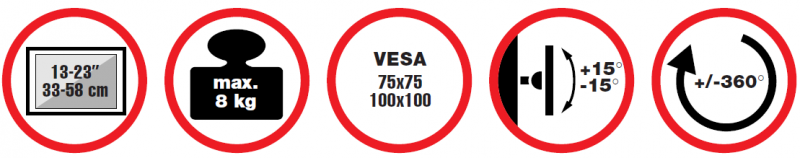 Reflecta PLANO Desk 23-1010S Table/desk stand for 6 monitors