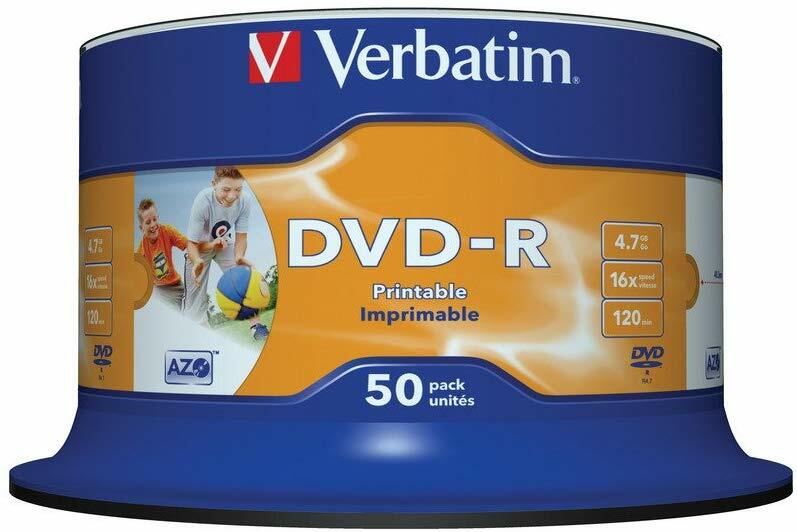Verbatim 43533 Printable 50*Cake DVD-R