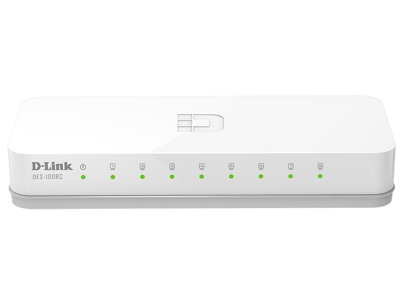 D-link DES-1008C/A1B 8-port UTP / White