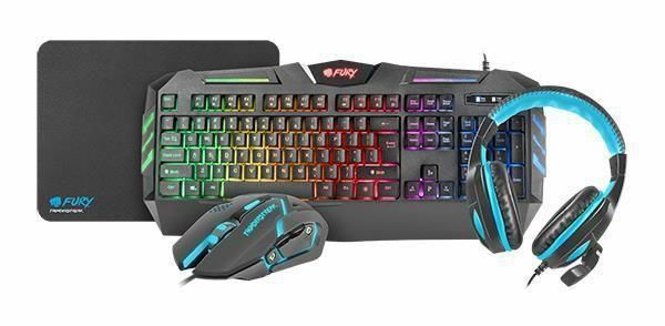 KIT FURY Combo Thunderstreak / Keyboard + Mouse + Mouse Pad + Headset / Russian