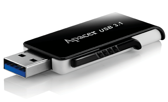 Apacer AH350 64GB USB3.1 Flash Drive AP64GAH350 / Black