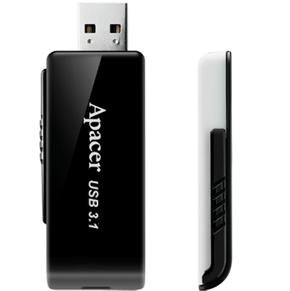 Apacer AH350 64GB USB3.1 Flash Drive AP64GAH350 / Black