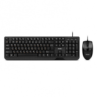 KIT Sven KB-S330C / Keyboard & Mouse / Splash proof / Black