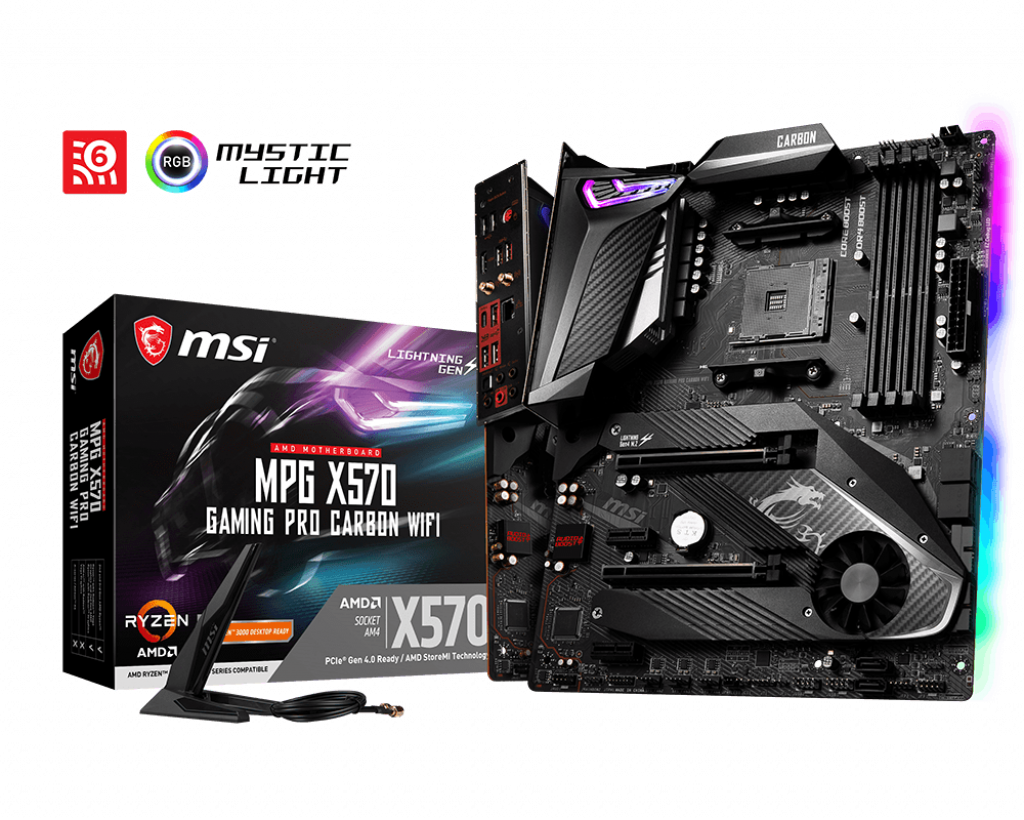 MSI MPG X570 GAMING PRO CARBON WIFI ATX Socket AM4 AMD X570 Dual 4xDDR4-4400+