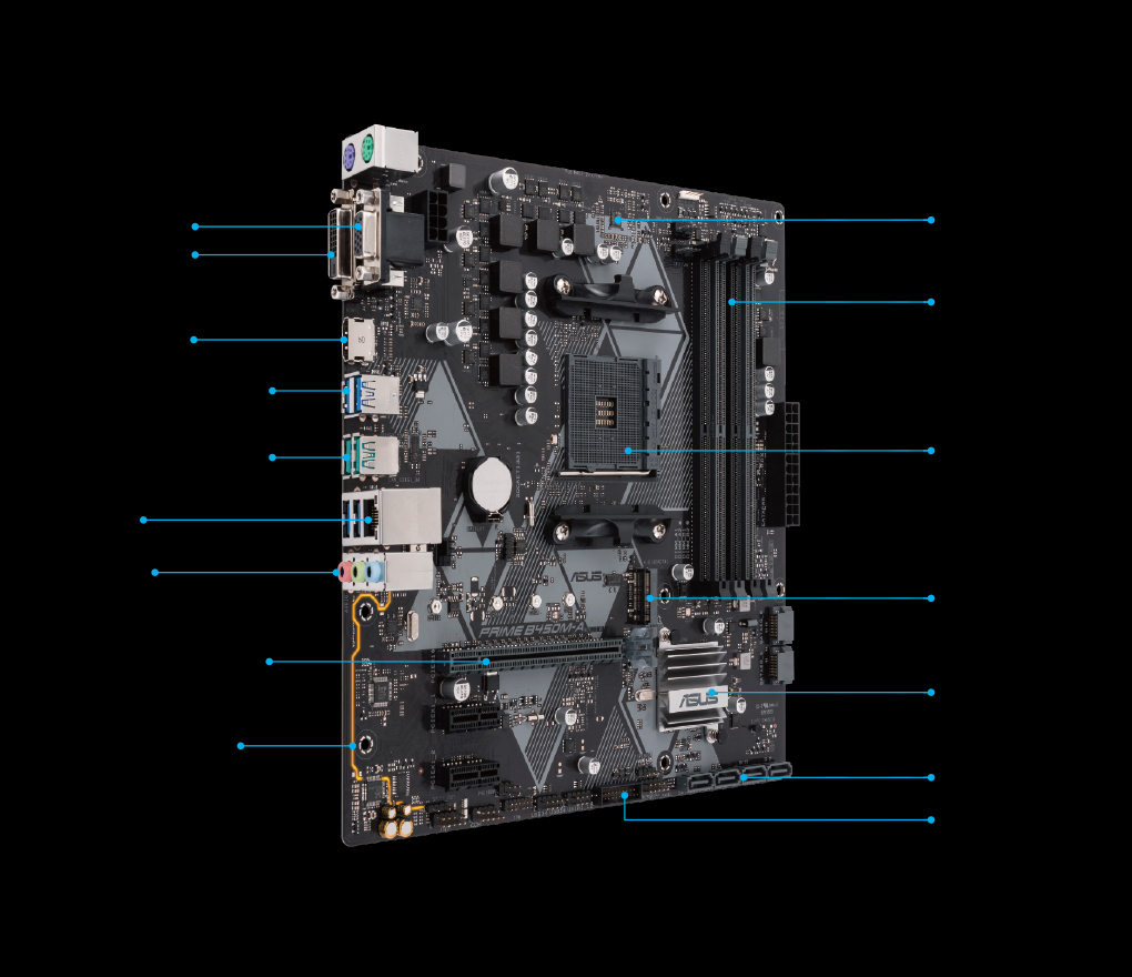 ASUS TUF B450M-PRO GAMING / mATX Socket AM4 AMD B450 Dual 4xDDR4-4400