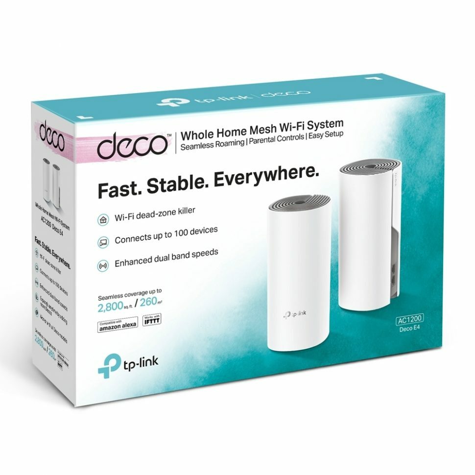 TP-LINK Deco E4 / 2-pack / Whole-Home Mesh Wi-Fi System / White