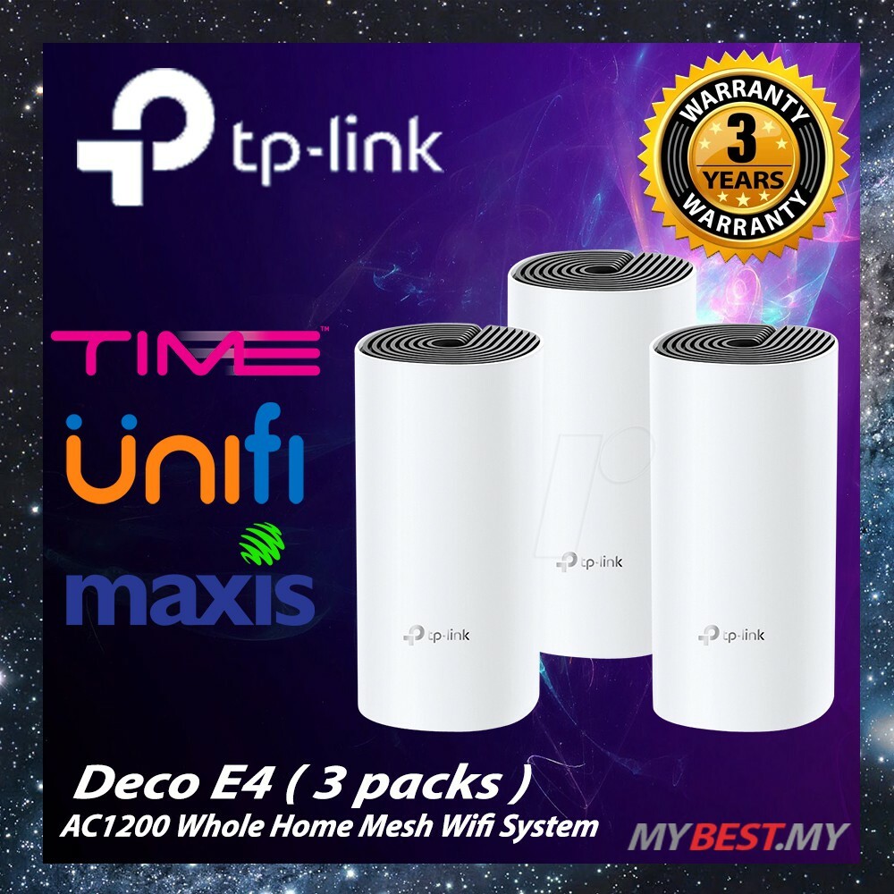 TP-LINK Deco E4 / 3-pack / Whole-Home Mesh Wi-Fi System