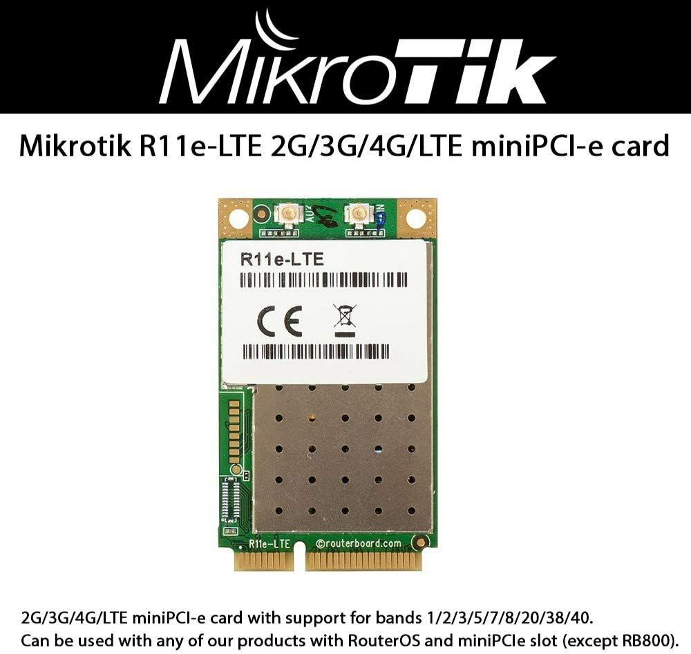MikroTik R11e-LTE 2G/3G/4G/LTE miniPCI-e card