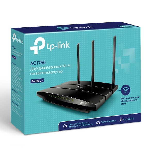 TP-LINK Archer C7 V5 / AC1750 / 1xUSB / Dual Band Wireless Gigabit Router / Black