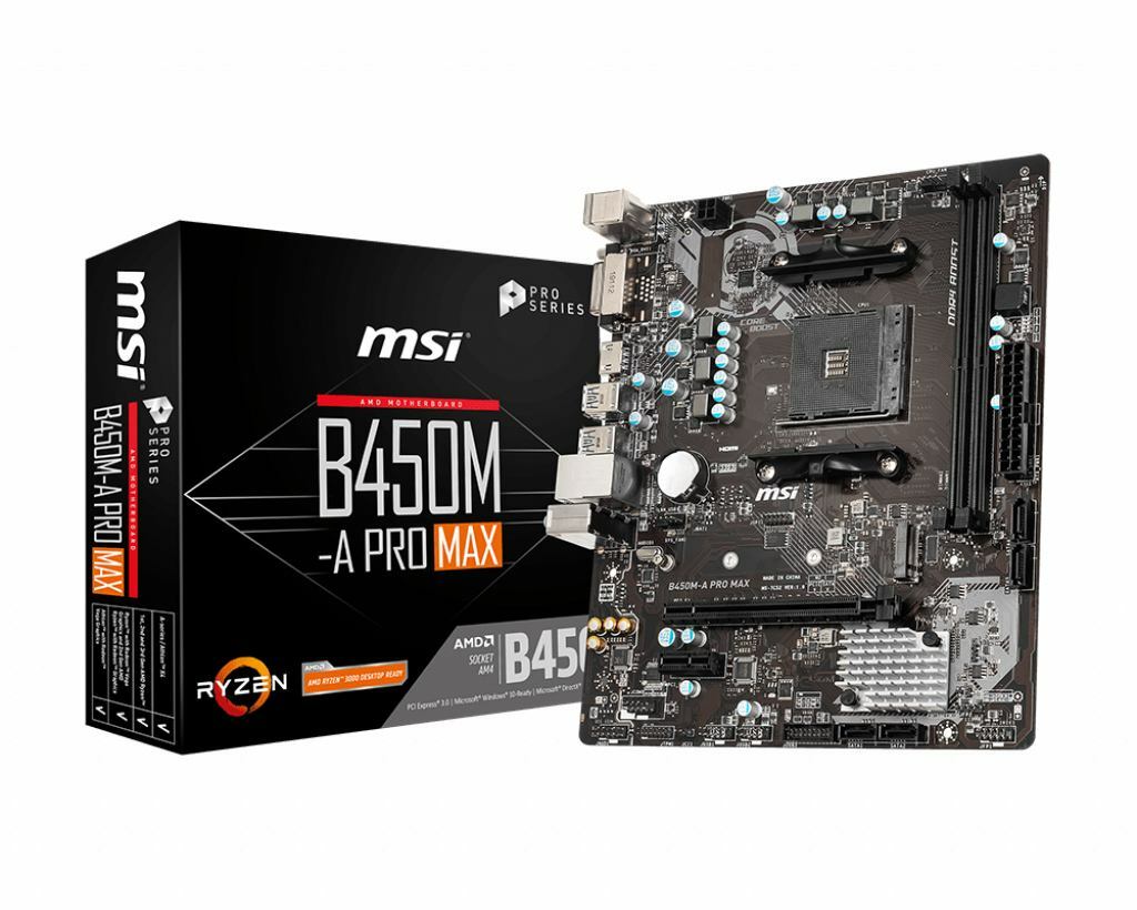MSI B450M-A PRO MAX / Socket AM4 / AMD B450 / Dual 2xDDR4-4133 /