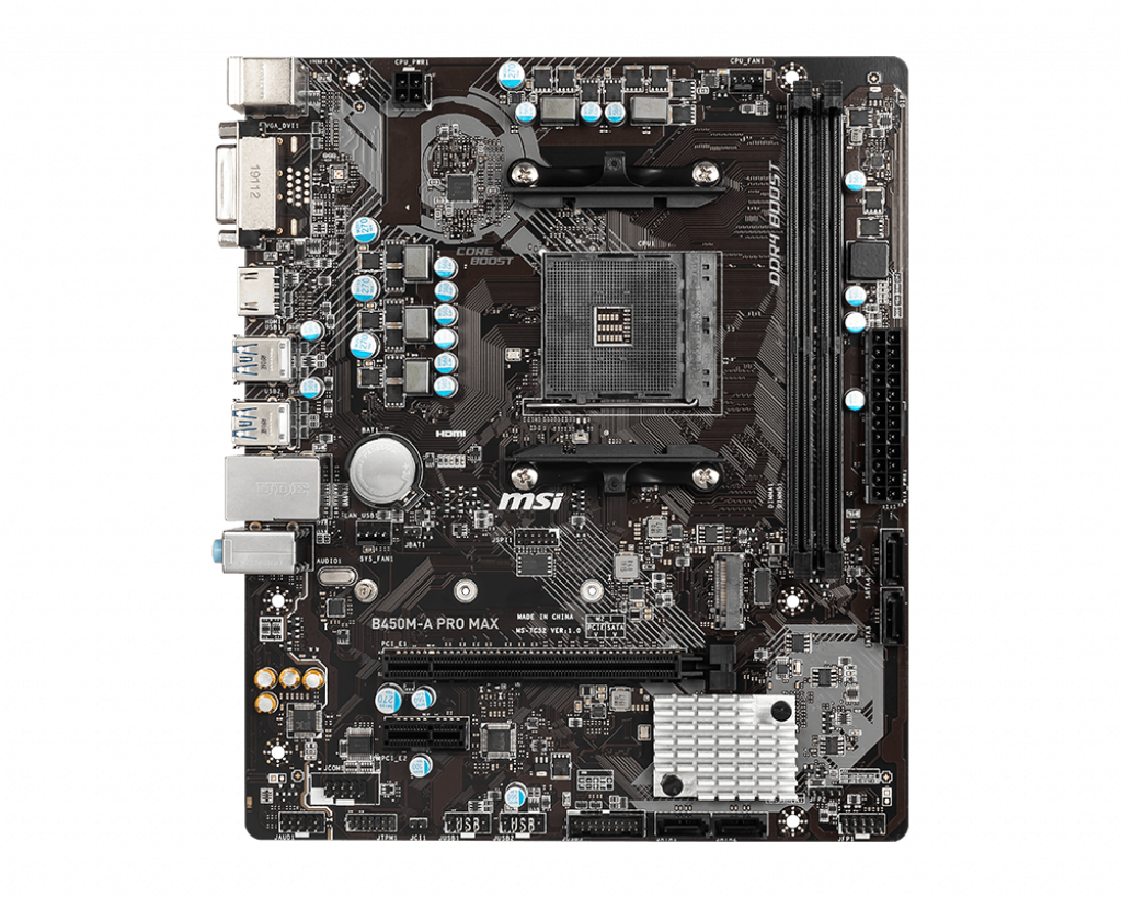 MSI B450M-A PRO MAX / Socket AM4 / AMD B450 / Dual 2xDDR4-4133 /