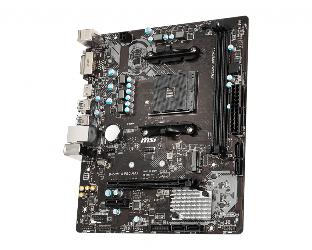 MSI B450M-A PRO MAX / Socket AM4 / AMD B450 / Dual 2xDDR4-4133 /