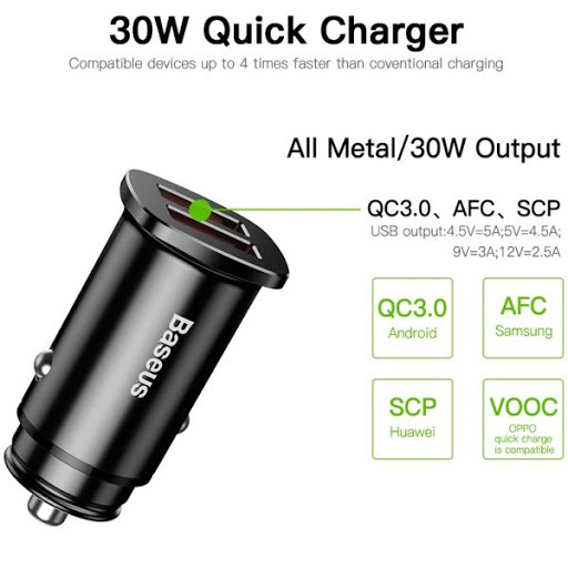 Baseus Square metal 30W Dual QC3.0 CCALL-DS01 / Black