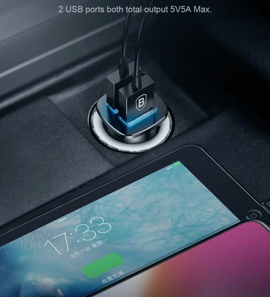 Baseus Square metal 30W Dual QC3.0 CCALL-DS01 / Black