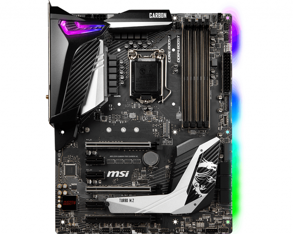 MSI MPG Z390 GAMING PRO CARBON AC Socket 1151 Intel Z390 Dual 4xDDR4-4400 ATX
