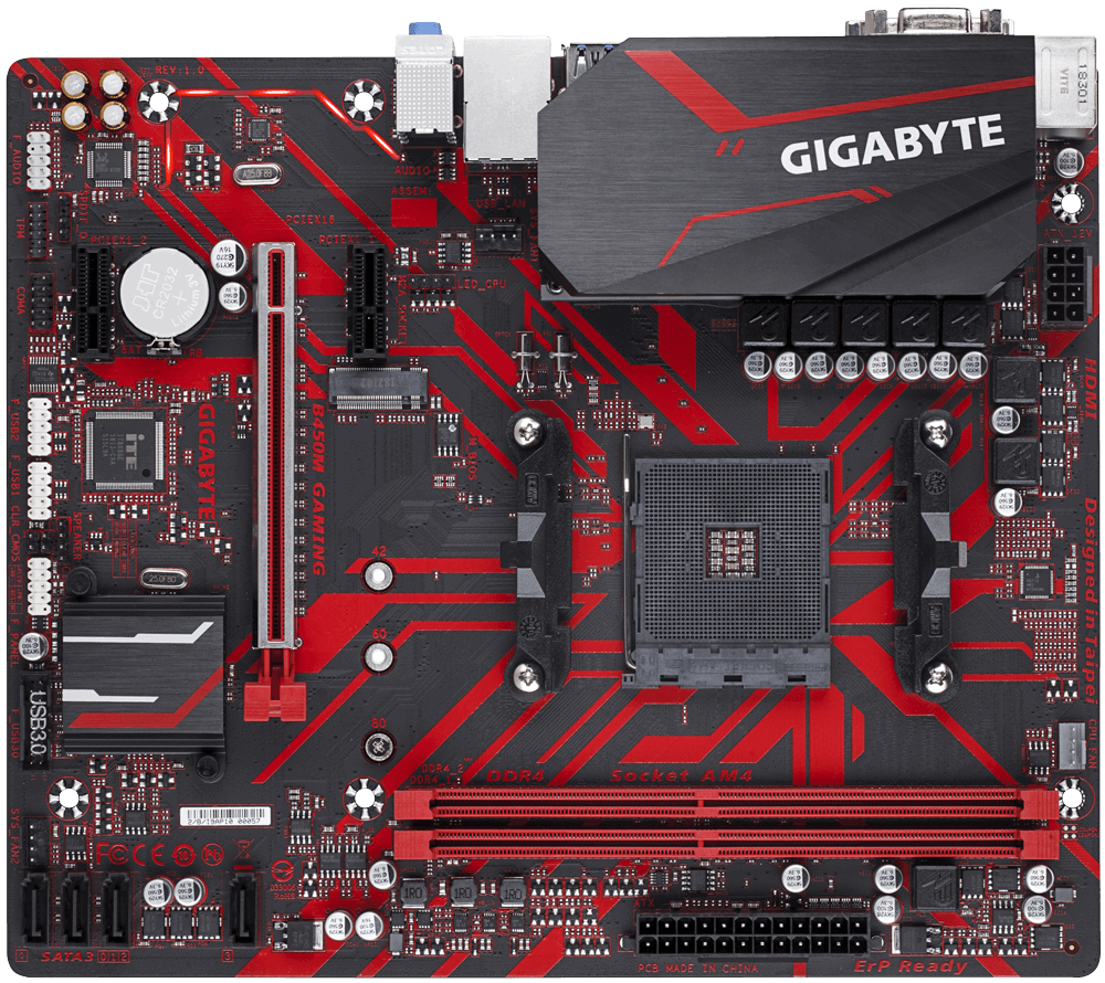 GIGABYTE B450M GAMING Socket AM4 AMD B450 Dual 2xDDR4-3200 mATX