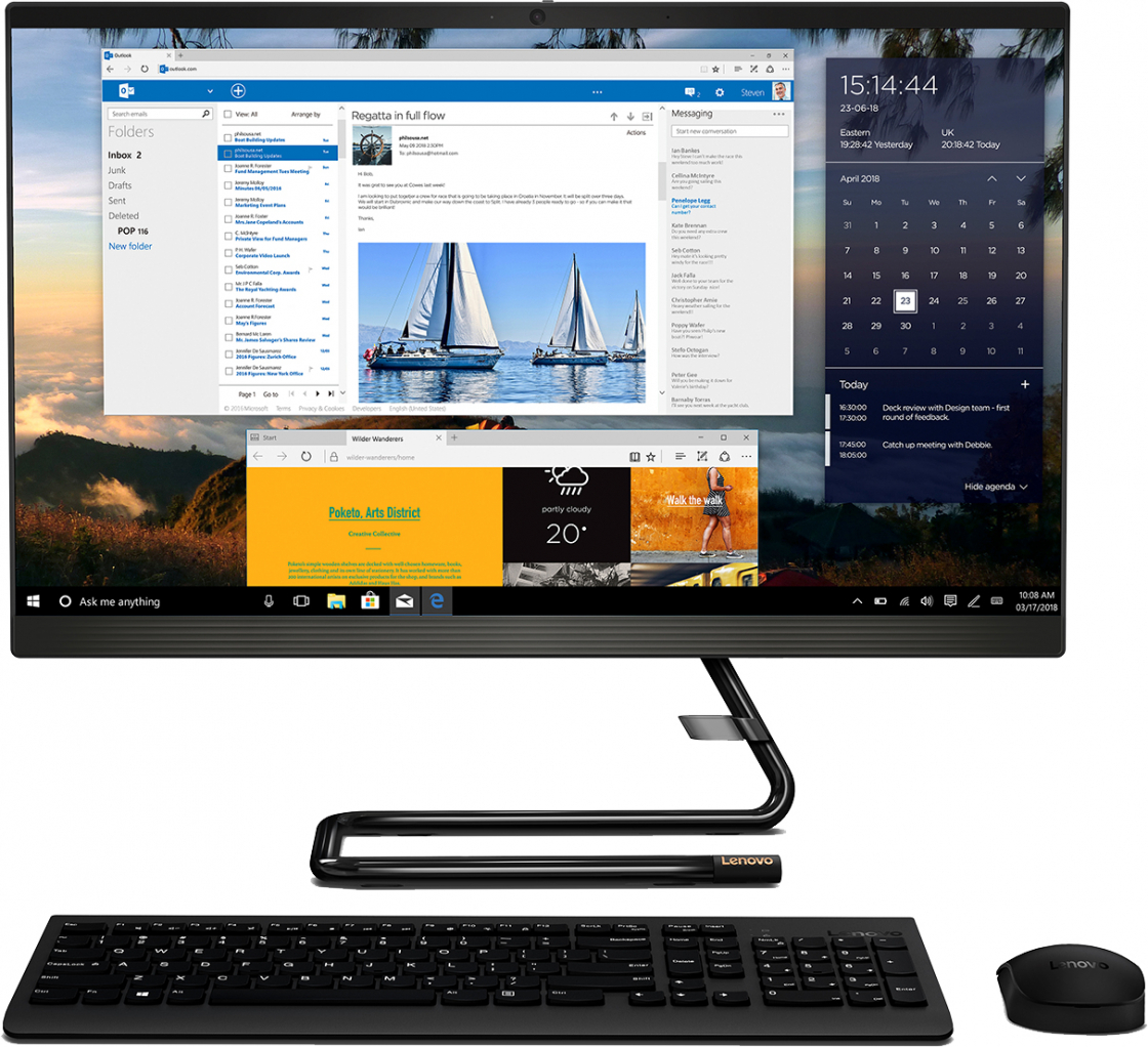 Lenovo Ideacentre A340-22IGM / 21.5" FullHD Touch / Pentium J5040 / 8GB DDR4 / 256GB SSD / Intel UHD Graphics 605 / No OS / Black