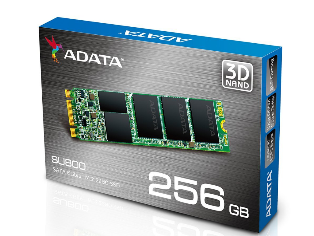 SSD ADATA Ultimate SU800 256GB / M.2 SATA / 2280 / 3D-NAND TLC / SM2258EN /
