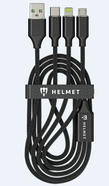 HELMET Kevlar 3 in 1 Charging Cable / Black