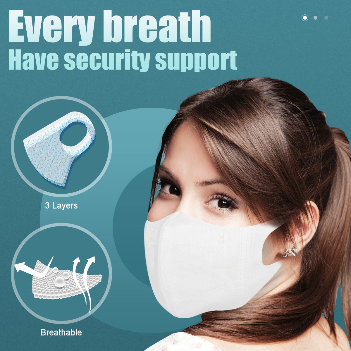 Helmet 3D KN95 Disposable Protective Masks with 3 Layers
