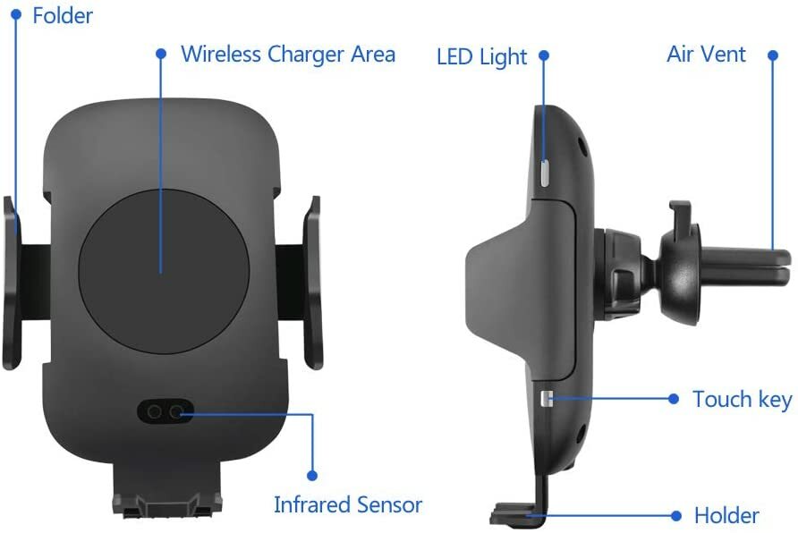 Tellur TLL151201 Wireless car charger + automatic mount 10W / Black